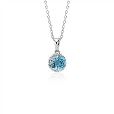 Blue topaz rope pendant set in sterling silver at Blue Nile  