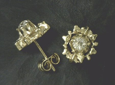 Old-cut diamond studs from David Atlas