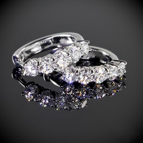 1-carat diamond huggie earrings from Whiteflash