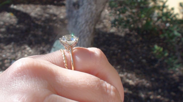 Custom solitaire ring with old European cut diamond shared by valmanin