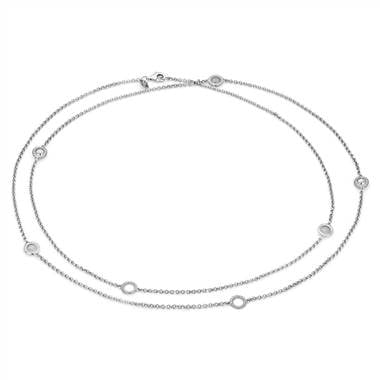 Frances Gadbois long disc station link necklace set in sterling silver at Blue Nile 