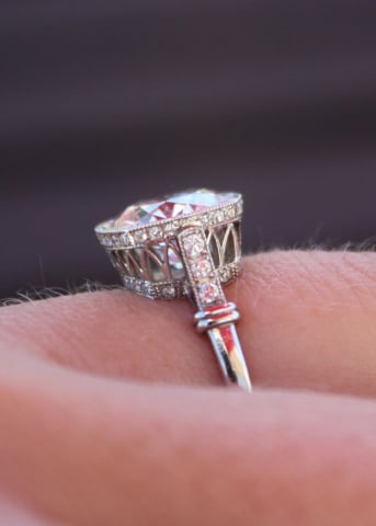 Vintage Inspired Diamond Engagement Ring Profile