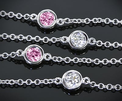 Whiteflash pink sapphire and diamond bracelet from Color Me Mine Collection