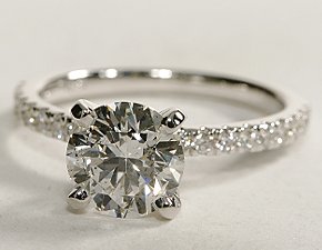 Petite Pave Diamond Engagement Ring | PriceScope