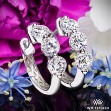 1.02ctw 14k White Gold Three Stone Lab Created Diamonds Hoop Earrings | Whiteflash