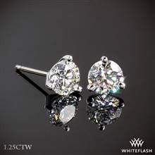 1.25ctw 14k White Gold 3 Prong Diamond Earrings - (H/I-SI) | Whiteflash