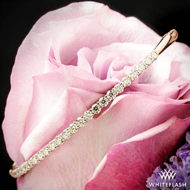 1.44ctw 14k Rose Gold "Shared-Prong" Diamond Bangle