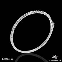 1.44ctw 14k White Gold "Shared-Prong" Diamond Bangle | Whiteflash