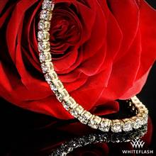 10.10ctw 14k Yellow Gold Four-Prong Timeless Lab Created Diamonds Tennis Bracelet | Whiteflash