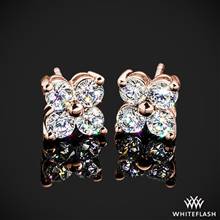 14k Rose Gold 4 Stone Clover Diamond Earrings 2ctw | Whiteflash