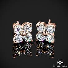 14k Rose Gold Four Stone Clover Diamond Earrings 0.96ctw | Whiteflash