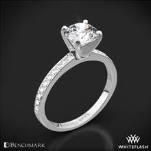 14k White Gold Benchmark LCP1 Small Pave Diamond Engagement Ring | Whiteflash