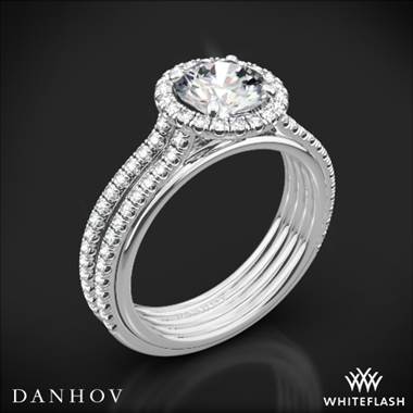 14k White Gold Danhov UE103 Unito Diamond Two-Tone Engagement Ring