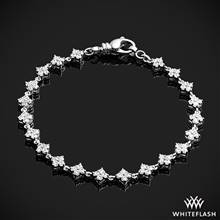 14k White Gold Four Stone Clover Lab Created Diamond Tennis Bracelet 2.95ctw | Whiteflash