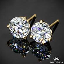 14k Yellow Gold 3 Prong "Martini" Diamond Earrings - Settings Only | Whiteflash