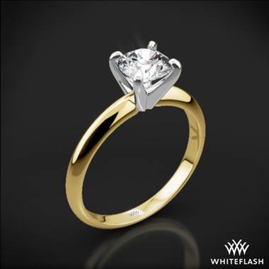 Four-Prong 14K White Gold Solitaire Engagement Ring Setting