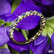 14k Yellow Gold Valoria Jazz Bezel Diamond and Sapphire Ring | Whiteflash