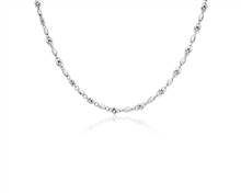 17" Faceted Cluster Necklace In 14k Italian White Gold (3.7 mm) | Blue Nile