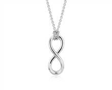 18" Infinity Pendant Necklace In Sterling Silver (1 mm) | Blue Nile