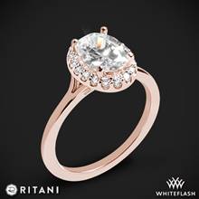 18k Rose Gold Ritani 1OZ1332 Halo Solitaire Engagement Ring | Whiteflash