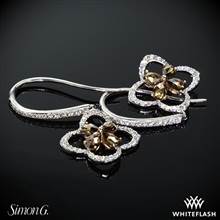 18k White and Rose Gold Simon G. DE245 Natures Prime Diamond Earrings | Whiteflash