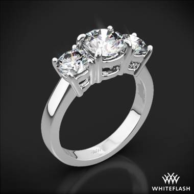 18k White Gold 3 Stone Engagement Ring (Setting Only) & Whiteflash