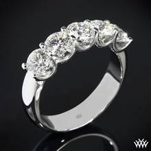 18k White Gold "Skye" Five Stone U-Prong Diamond Right Hand Ring-Setting only | Whiteflash