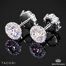 18k White Gold Tacori FE 670 5 Diamond Earrings to Hold 1ctw - Settings Only | Whiteflash