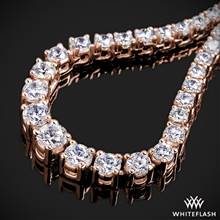 19.94ctw 14k Rose Gold Four-Prong Graduated Diamond Tennis Necklace | Whiteflash