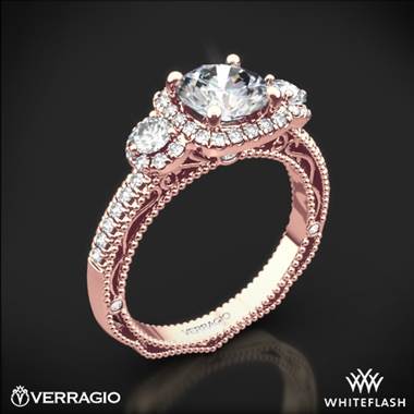 20k Rose Gold Verragio Venetian Lace AFN-5025CU-4 Three Stone Engagement Ring