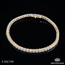 3.78ctw 14k Yellow Gold Four-Prong Timeless Diamond Tennis Bracelet | Whiteflash