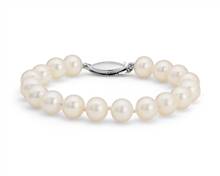 6.5" Freshwater Cultured Pearl Bracelet In 14k White Gold (8.0-8.5mm) | Blue Nile