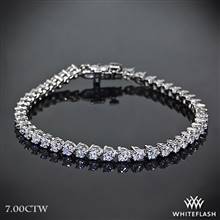 7.00ctw Platinum "Three-Prong" Diamond Tennis Bracelet | Whiteflash