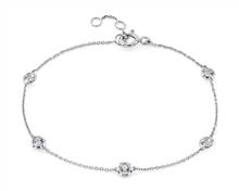 Aquamarine Stationed Bezel-Set Bracelet In 14k White Gold (3mm) | Blue Nile