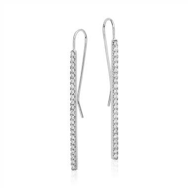 Bar Diamond Drop Earrings in 14k White Gold (1/2 ct. tw.)