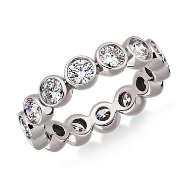 "Bezel-Set Diamond Eternity Ring in 14k White Gold (2 ct. tw.)"