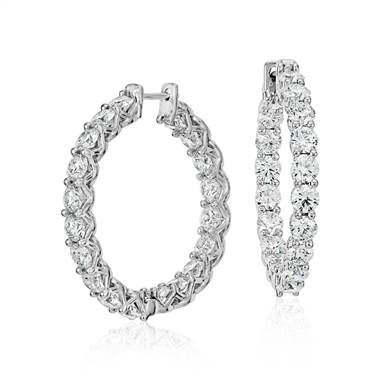 Blue Nile Signature Diamond Eternity Hoop Earrings in Platinum (6 ct. tw.)