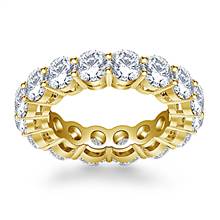 Classic Round Cut Diamond Eternity Ring in 14K Yellow Gold (5.19 - 5.89 cttw.) | B2C Jewels