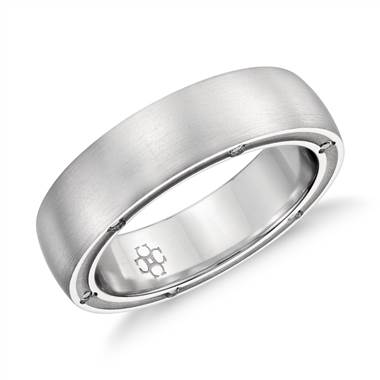 Colin Cowie Brushed Diamond Wedding Ring in Platinum (6mm)