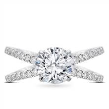 Diamond Criss Cross Engagement Ring Setting | Adiamor