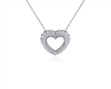 Diamond Heart Necklace in 14k White Gold (1 ct. tw.)