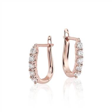 Diamond Hoop Earrings in 18k Rose Gold (3/4 ct. tw.)