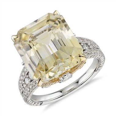 emerald cut yellow sapphire engagement rings