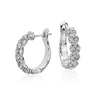 Garland Hoop Diamond Earrings in 18k White Gold (2 ct. tw.)