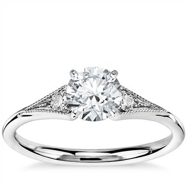 Petite milgrain diamond deals ring