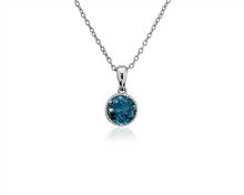 London Blue Topaz Rope Pendant Necklace In Sterling Silver (7mm) | Blue Nile