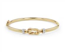 Love Knot Bangle In 14k Italian White and Yellow Gold | Blue Nile