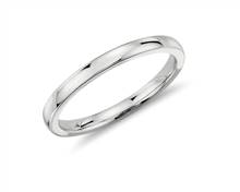 Low Dome Comfort Fit Wedding Ring In Platinum (2mm) | Blue Nile