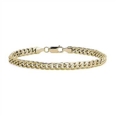 "Men's Miami Cuban Link Bracelet in 14k Yellow Gold"