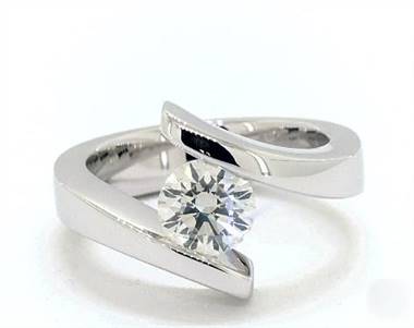 Platinum Spiral Tension Set Engagement Ring  Modern engagement rings,  James allen engagement rings, Tension set engagement rings